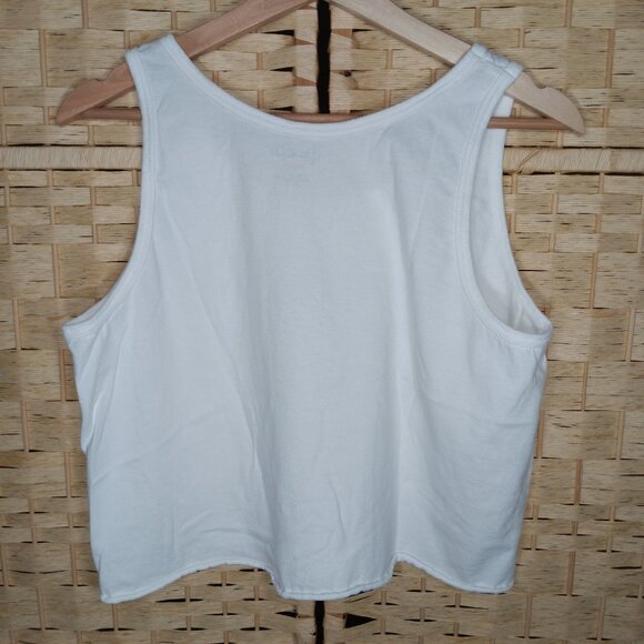 John Galt Radio Silence Cropped Raw Edge Tank Small Relaxed Fit - Picture 5 of 5